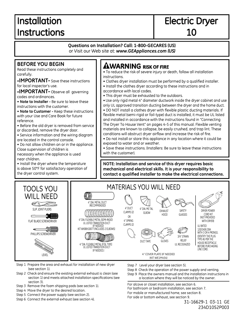 Image de la première page du manuel de l'appareil GFDN245ELMV