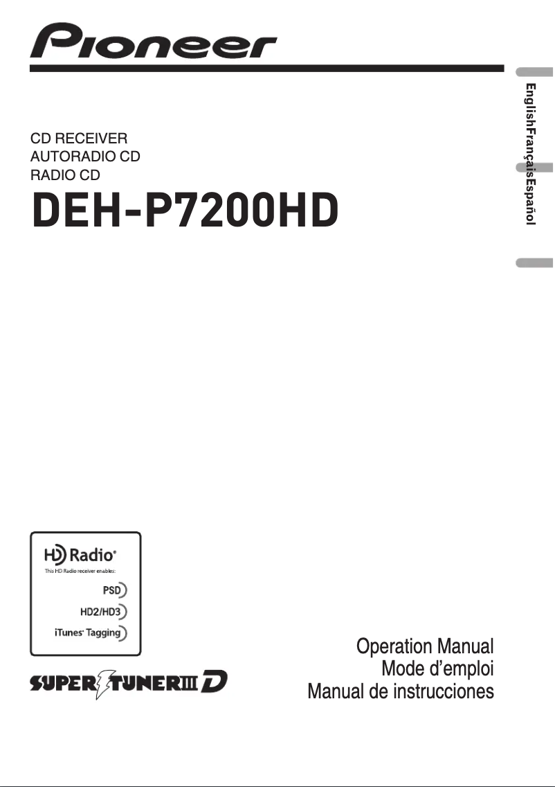 Page n°1 - Manuel utilisateur Pioneer DEH-P7200HD
