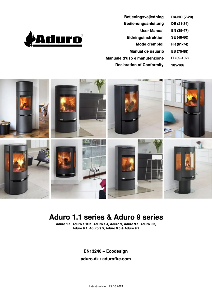 Página 1 del manual Manual de usuario Aduro 9