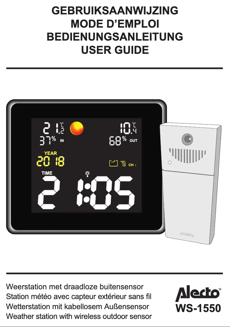 Page n°1 - Manuel utilisateur Alecto WS-1550