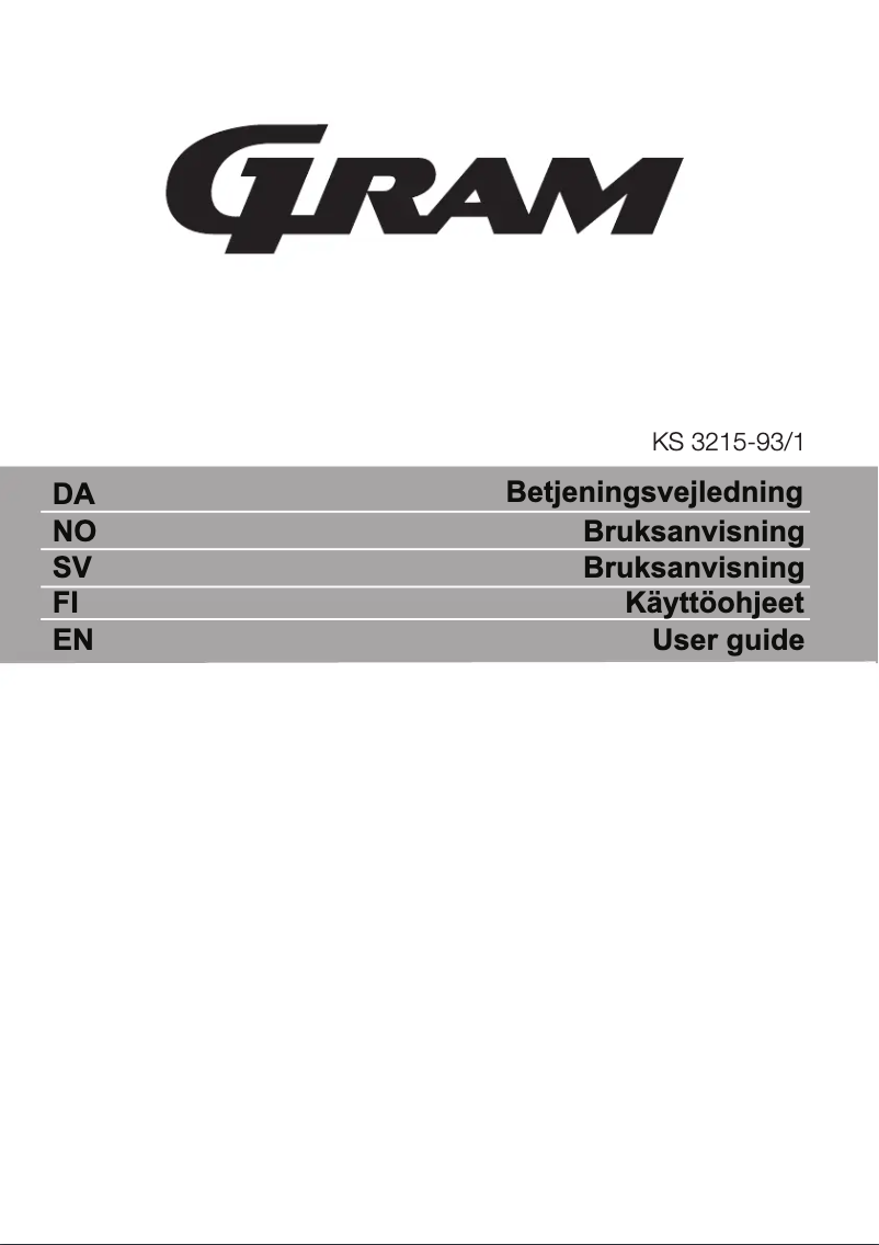 Page n°1 - Manuel utilisateur Gram KS 3215-93/1