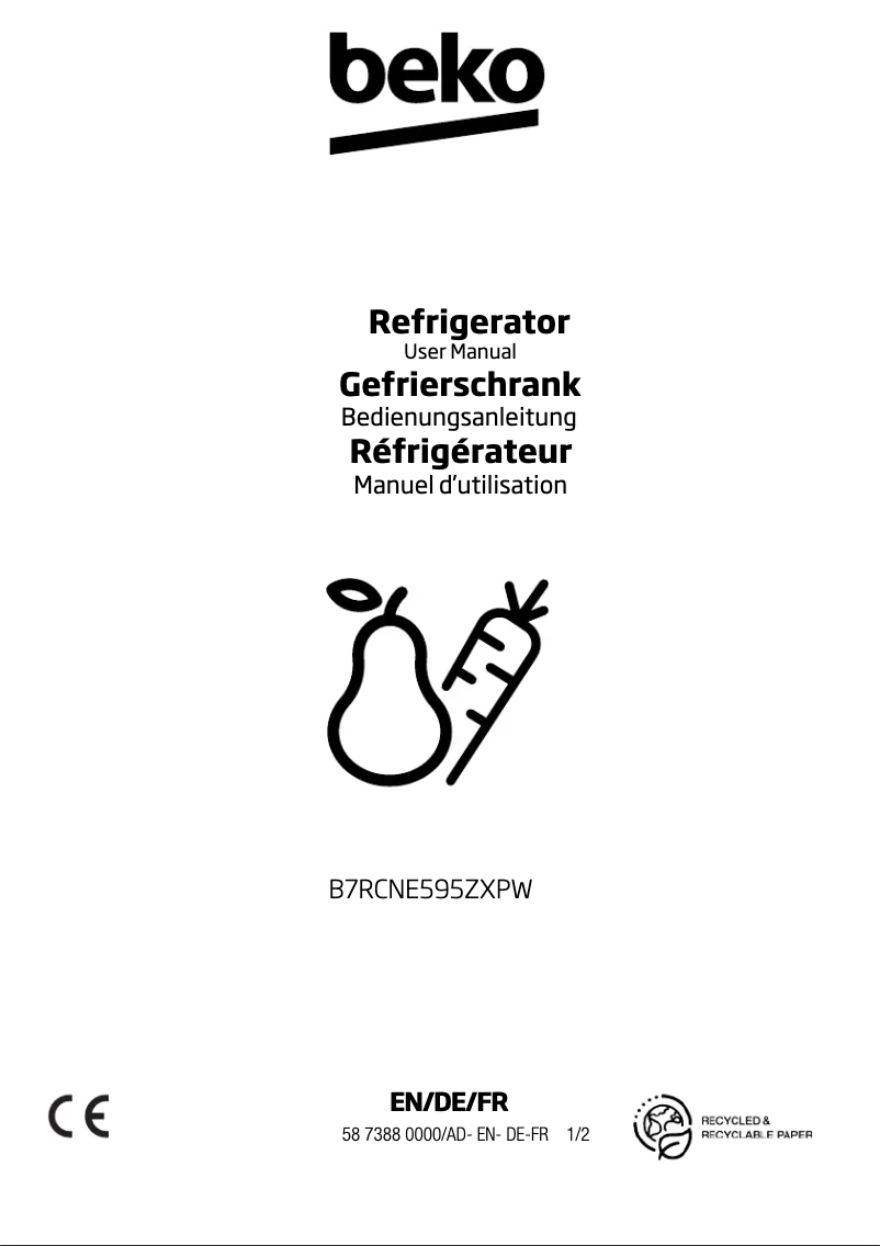 Imagen de la primera página del manual del dispositivo B7RCNE595ZXPW