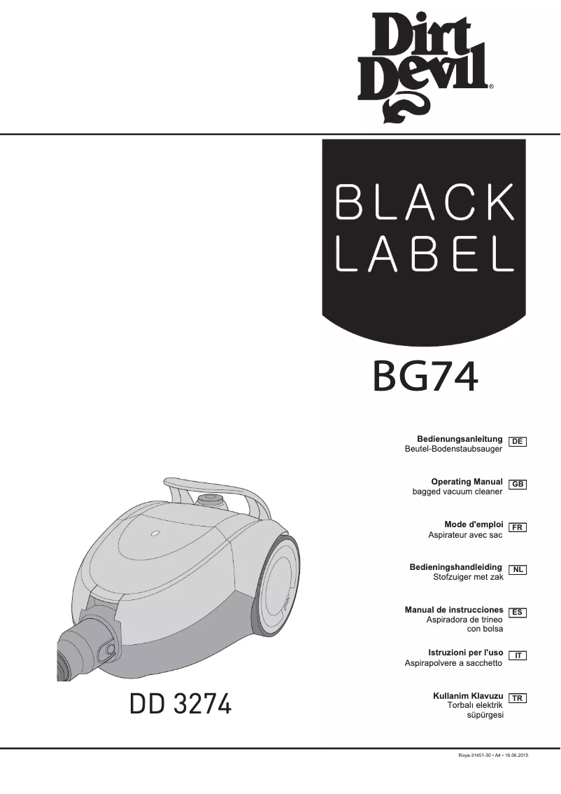 Página 1 del manual Manual de usuario Dirt Devil BG74