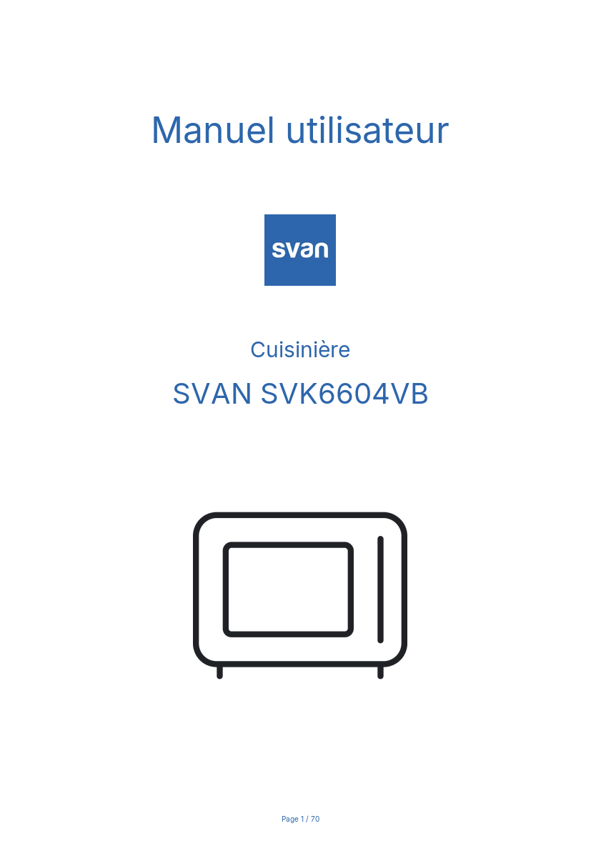 Page n°1 - Manuel utilisateur SVAN SVK6604VB