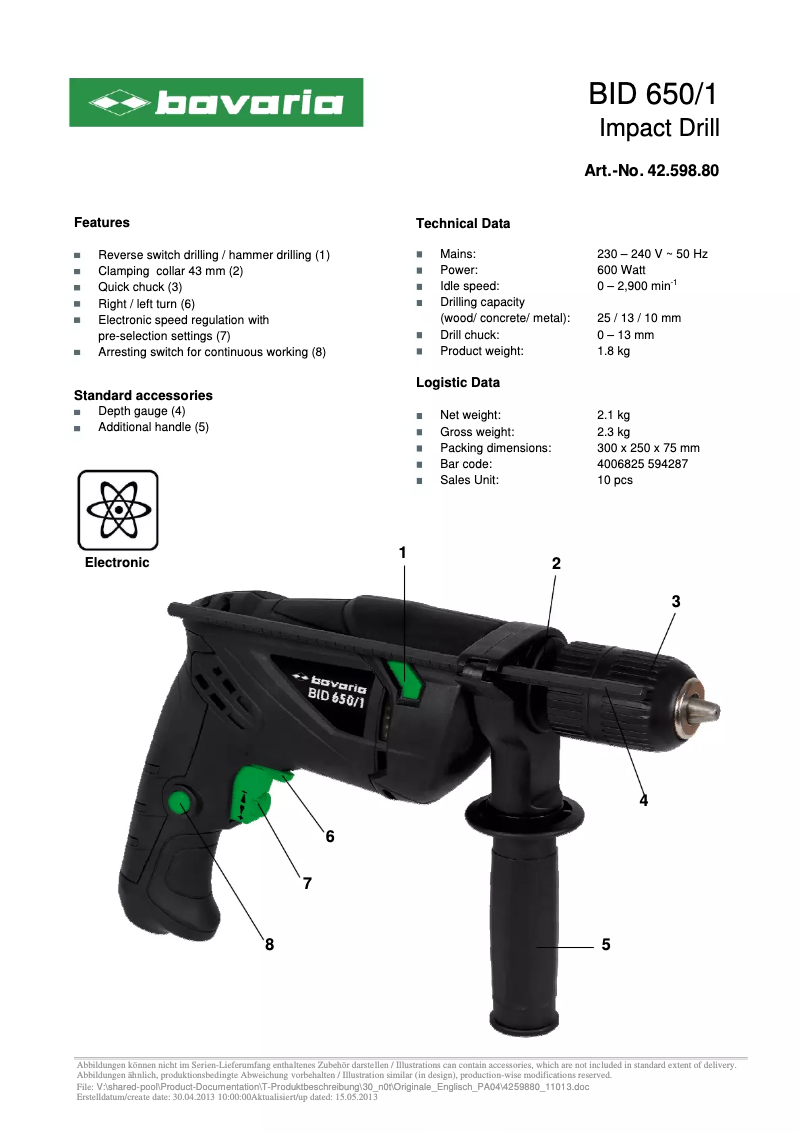 Página 1 del manual Manual de usuario Bavaria BID 650/1