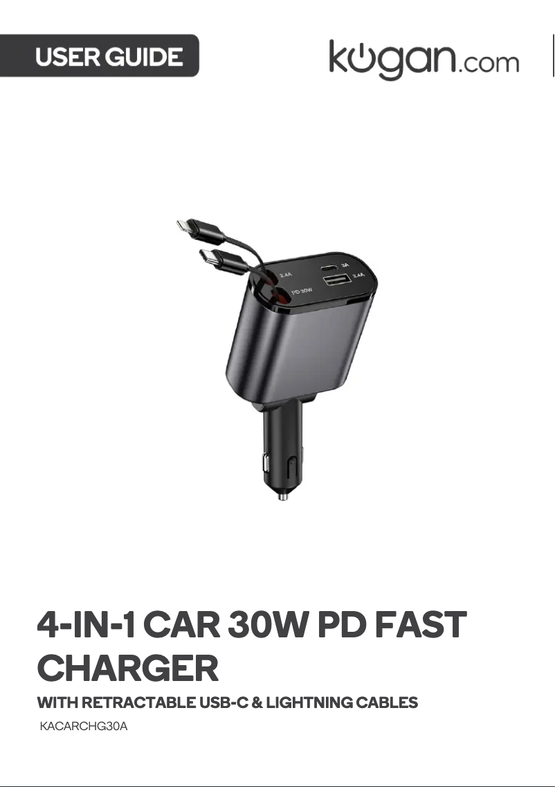 Page 1 de la notice Manuel utilisateur Kogan KACARCHG30A