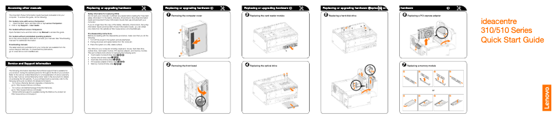 Page 1 de la notice Guide de démarrage rapide Lenovo IdeaCentre 510
