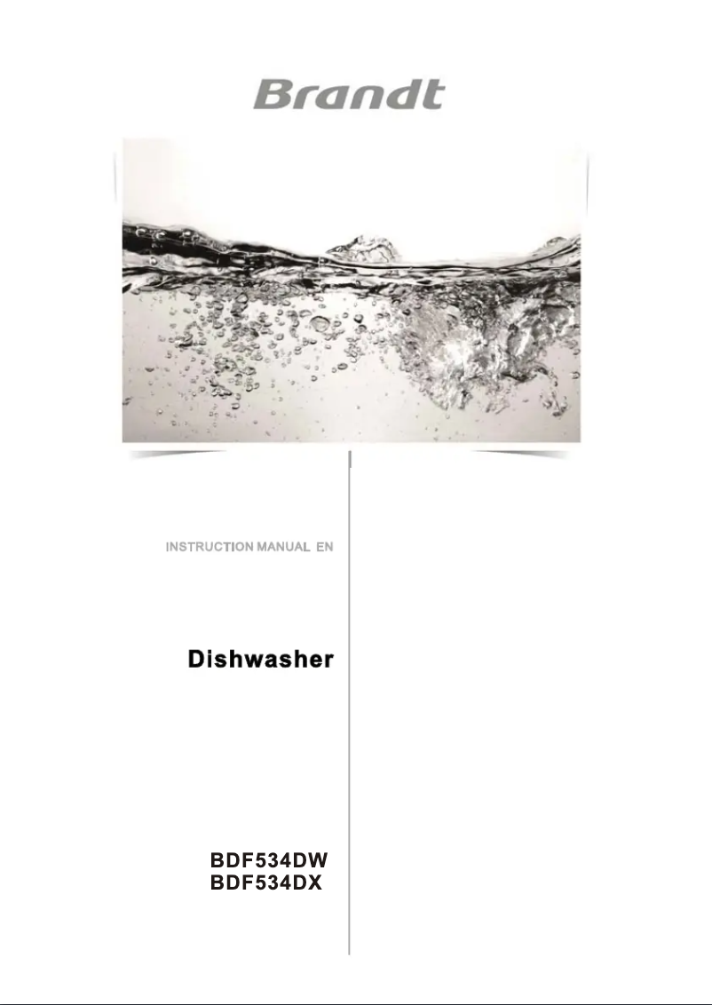Image de la première page du manuel de l'appareil BDF534DX