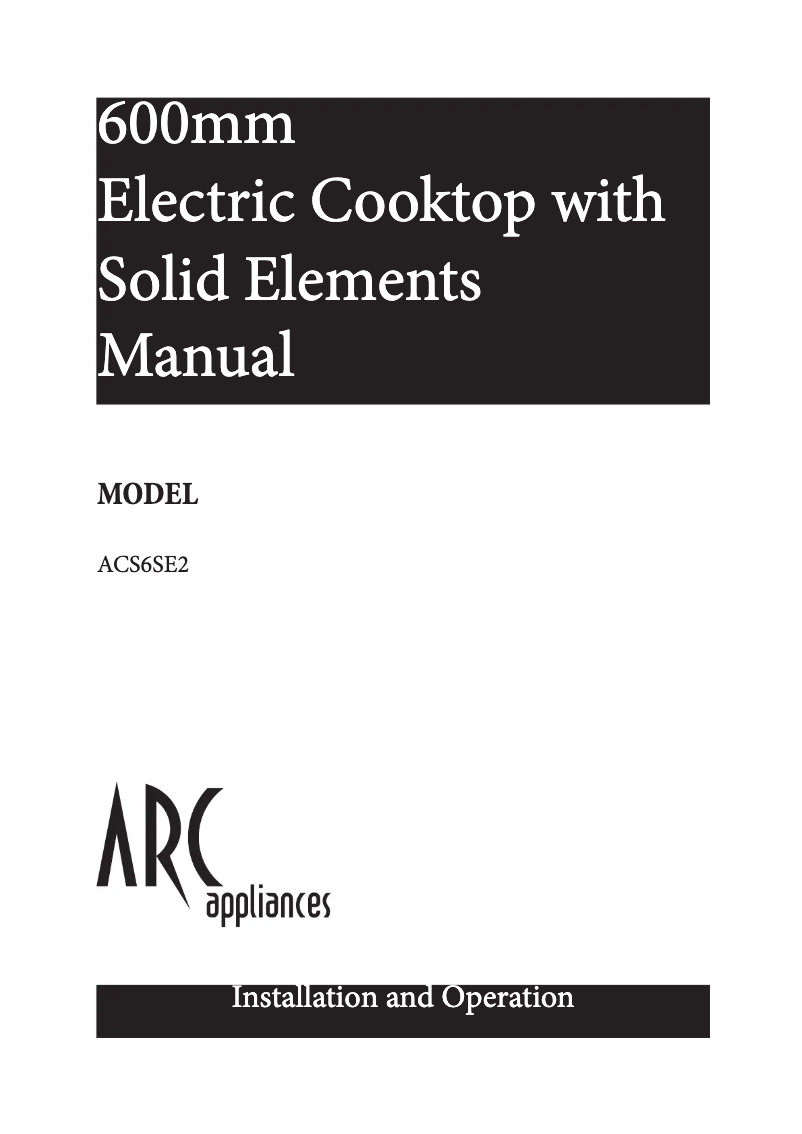Página 1 del manual Manual de usuario ARC ACS6SE2