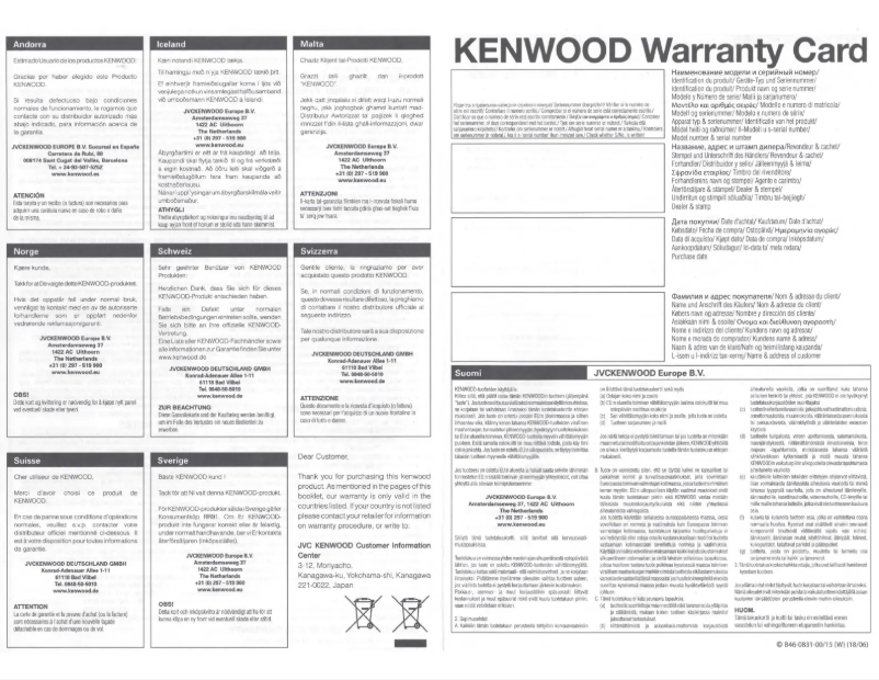 Page 1 de la notice Manuel utilisateur Kenwood Excelon P-XW1221SHP