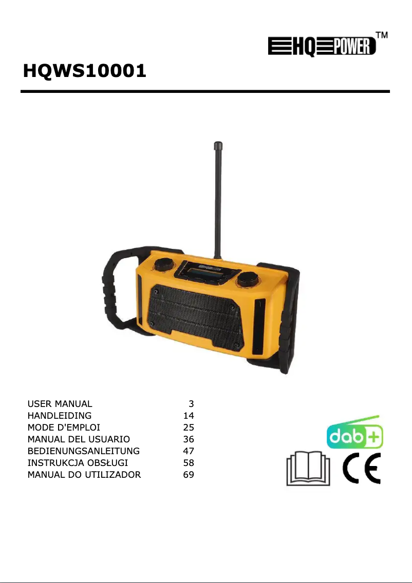 Page n°1 - Manuel utilisateur HQ Power HQWS10001