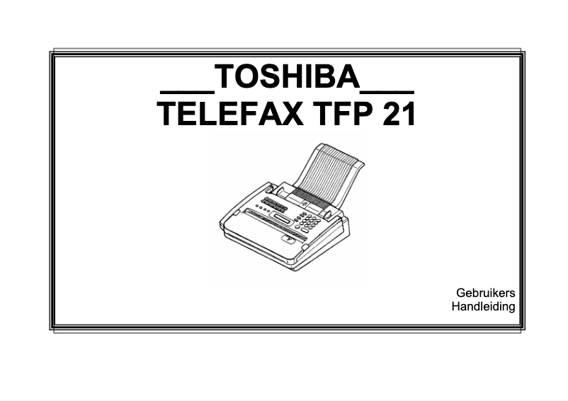 Page 1 de la notice Manuel utilisateur Toshiba TFP21