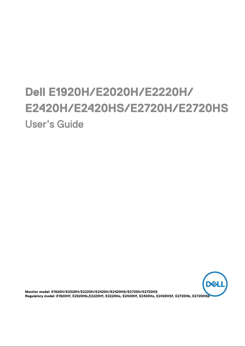 Page 1 de la notice Manuel utilisateur Dell E Series E2420H
