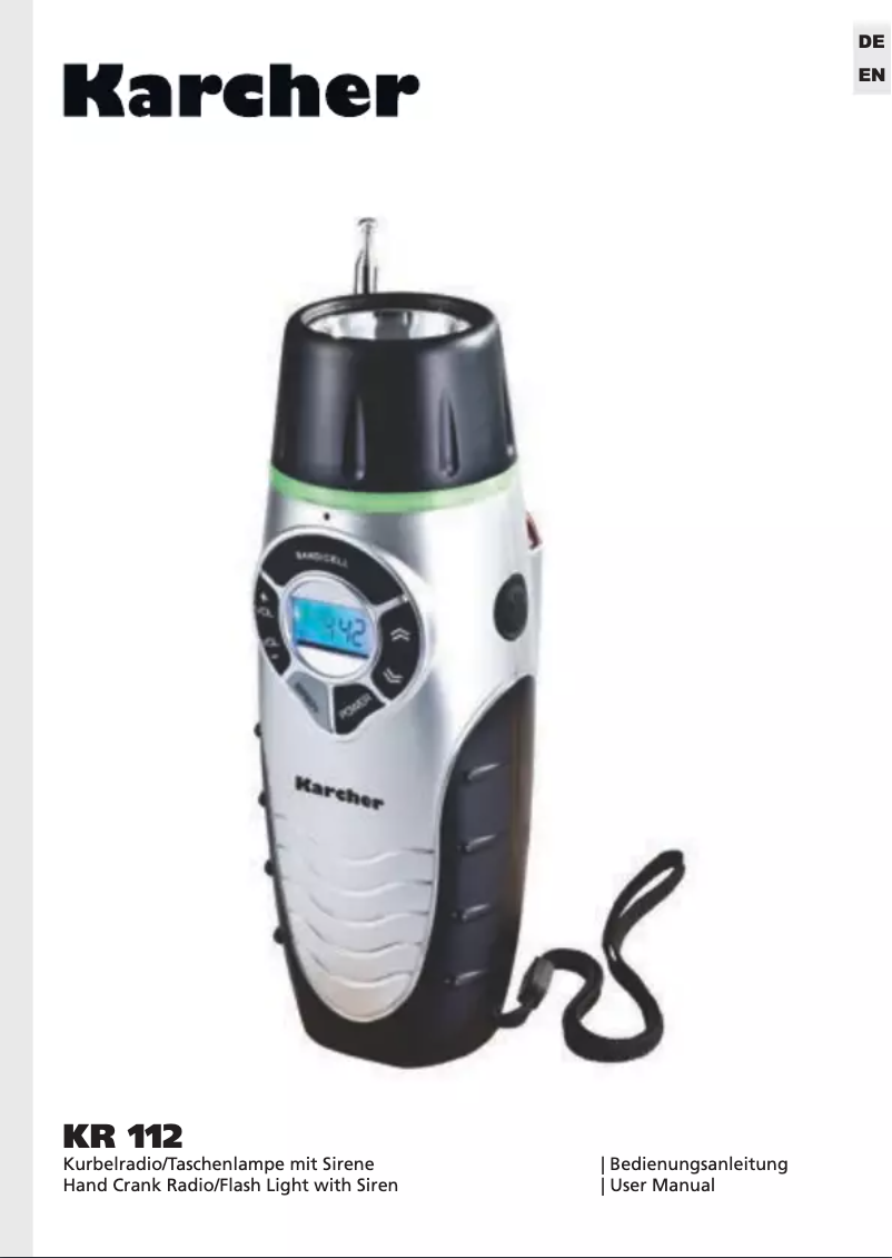 Page 1 de la notice Manuel utilisateur Karcher Audio KR 112