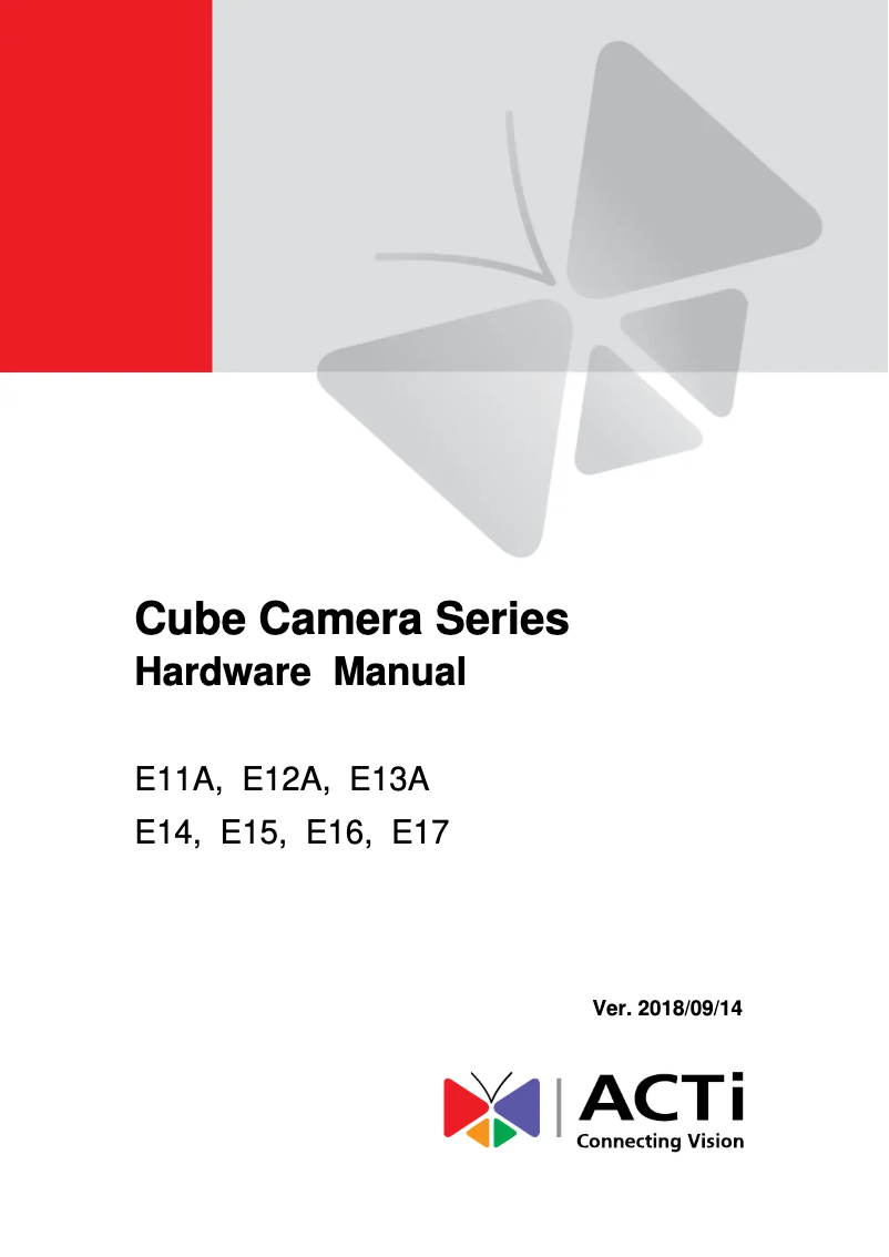 Page n°1 - Manuel utilisateur ACTi E17