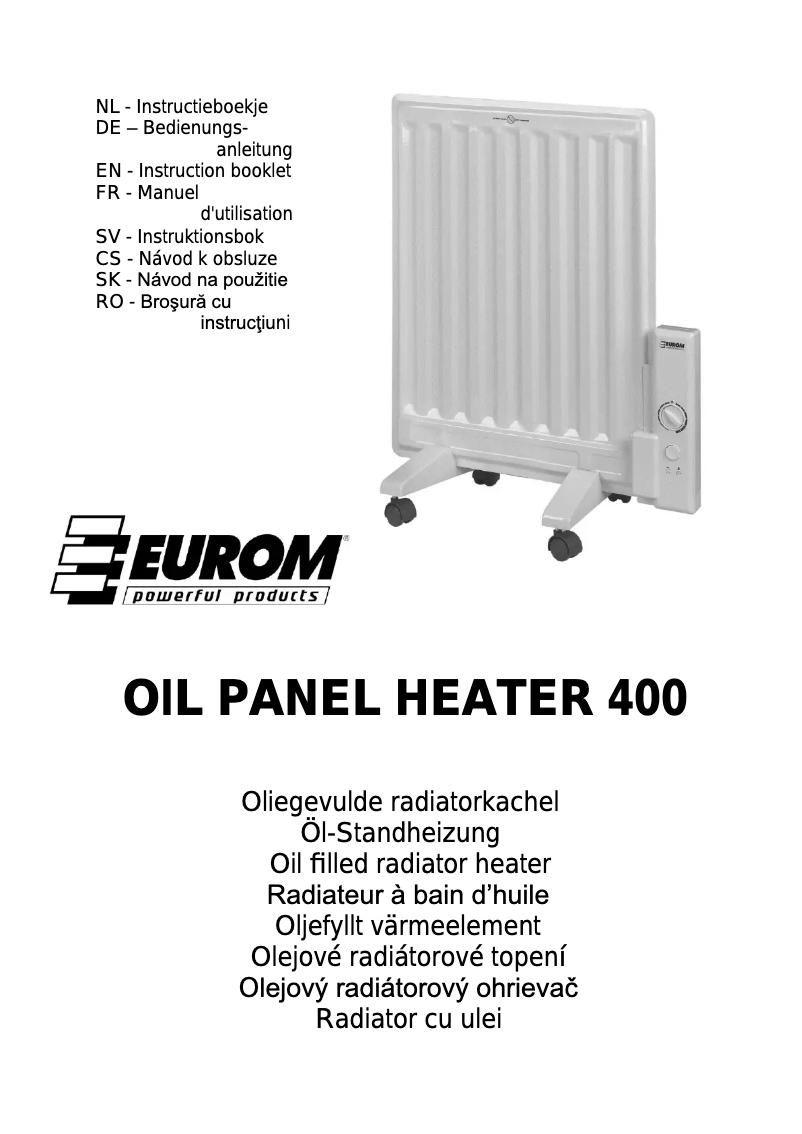 Page n°1 - Manuel utilisateur Eurom Oil panel heater 400