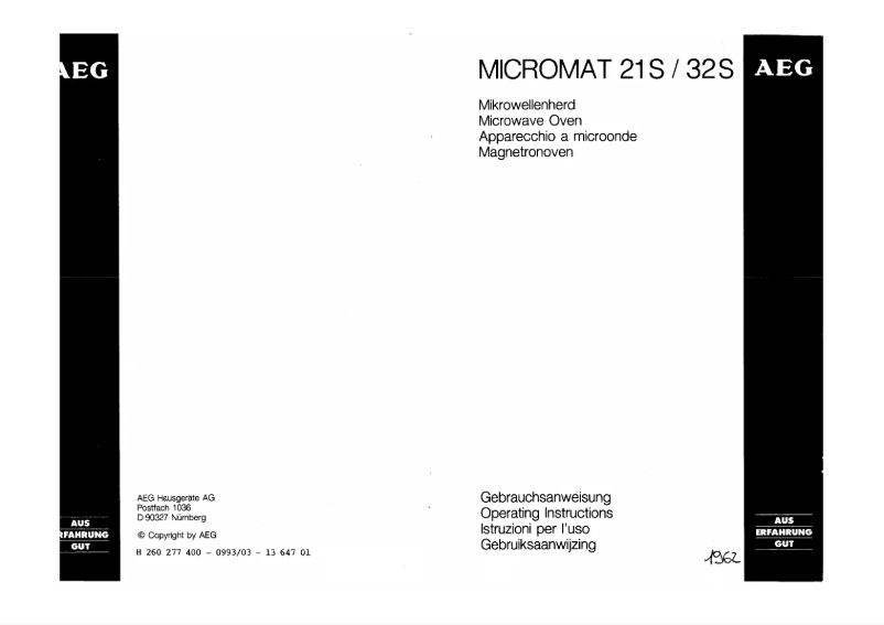 Imagen de la primera página del manual del dispositivo Micromat 21S