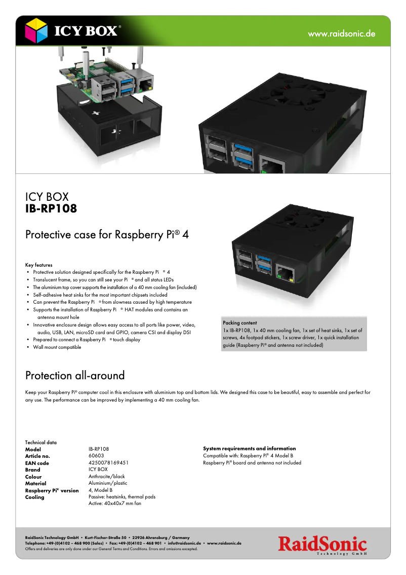 Image de la première page du manuel de l'appareil IB-RP108