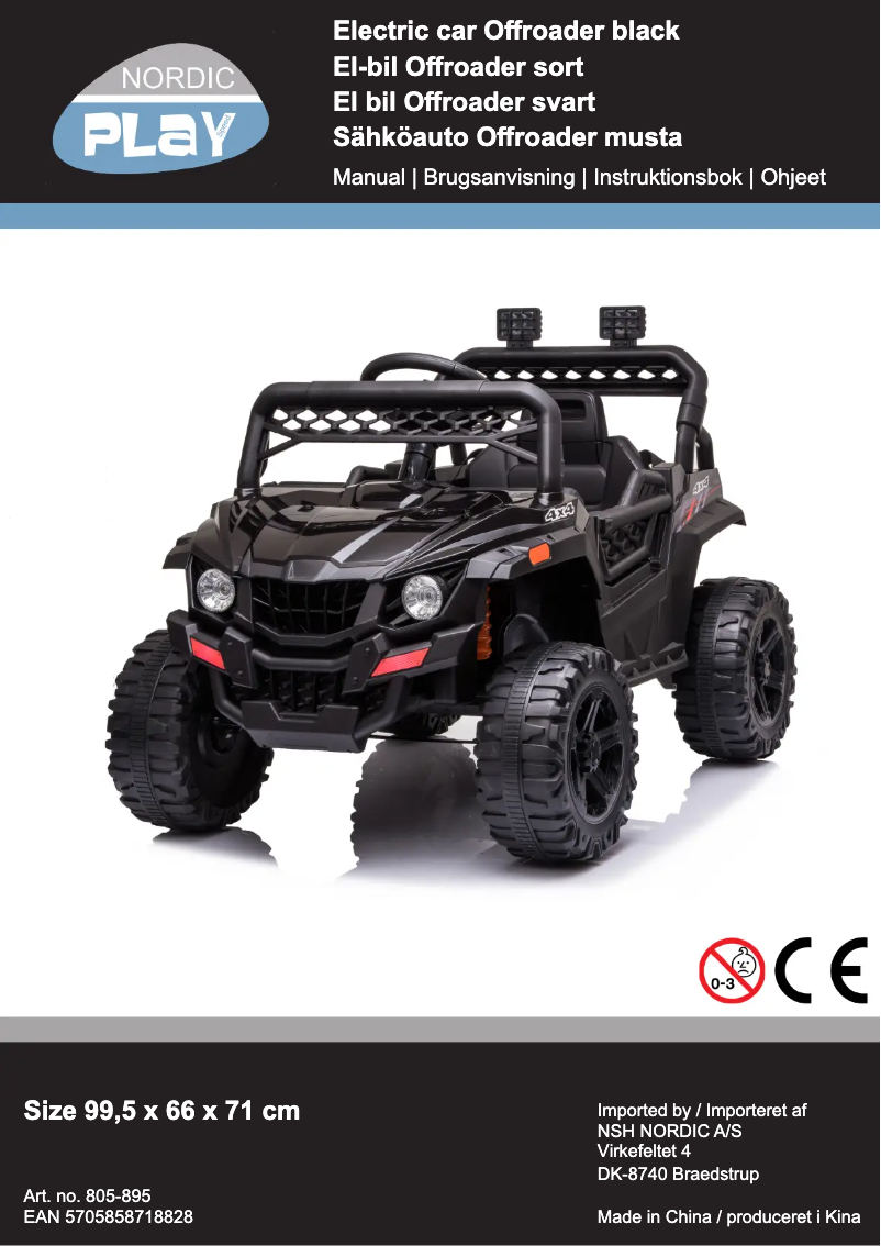 Page n°1 - Manuel utilisateur Nordic Play 805-895