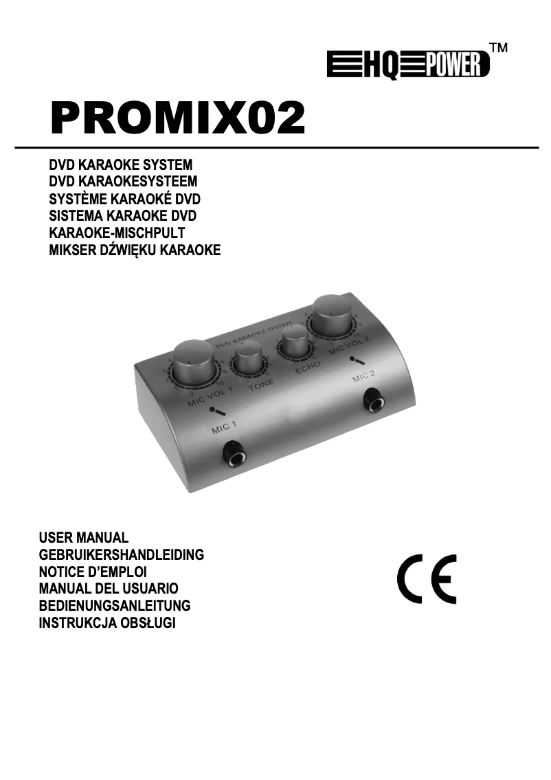 Page n°1 - Manuel utilisateur HQ Power PROMIX02