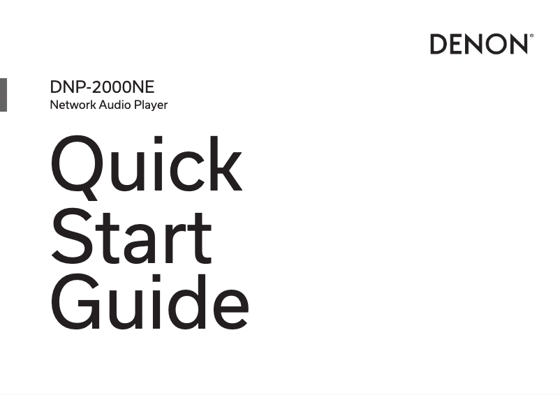 Page 1 de la notice Guide de démarrage rapide Denon DNP-2000NE