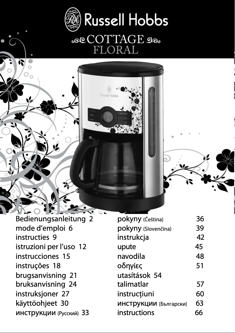 Image de la première page du manuel de l'appareil 18514-56 Cottage Floral Digital