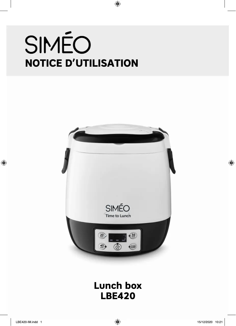 Page n°1 - Manuel utilisateur Siméo LBE420
