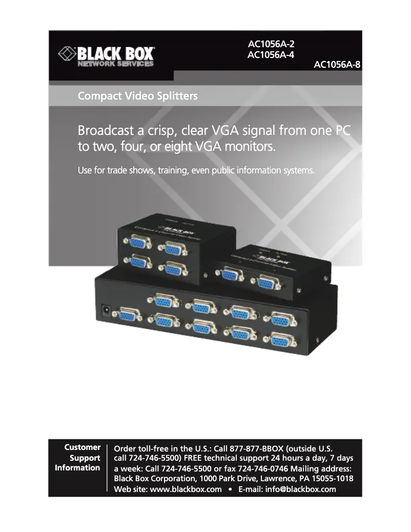 Page n°1 - Manuel utilisateur Black Box AC1056A-8