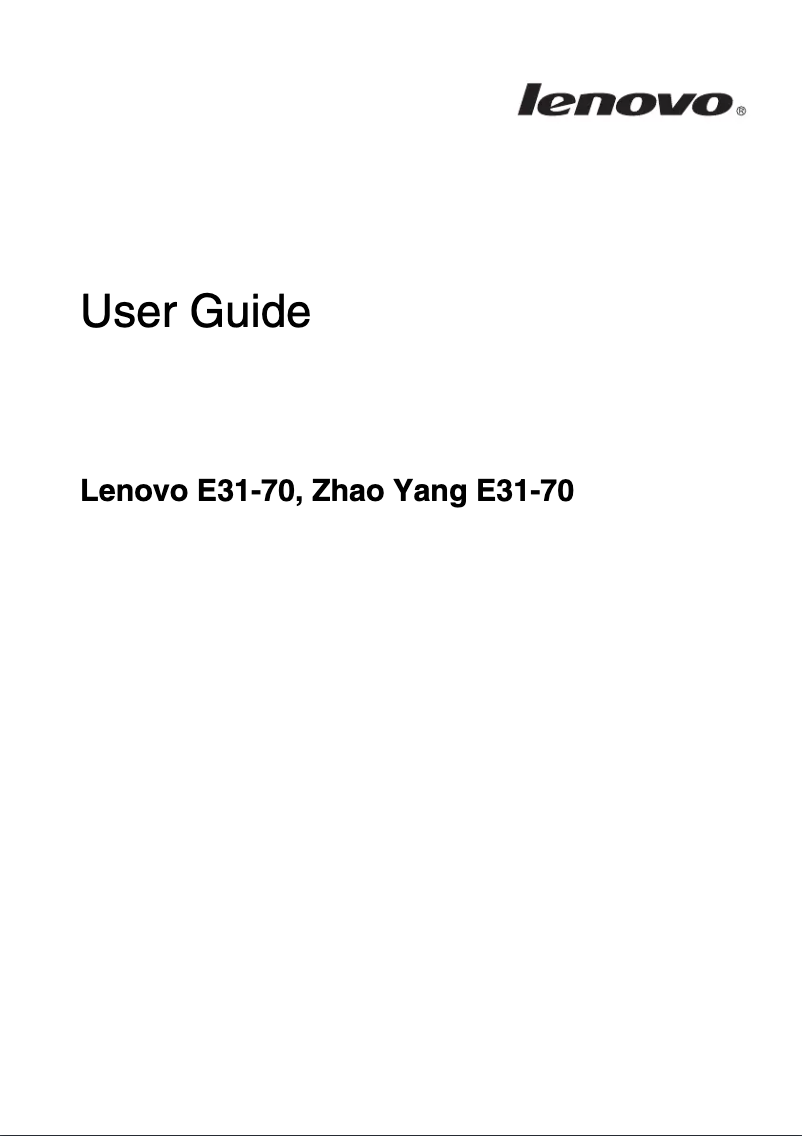 Página 1 del manual Manual de usuario Lenovo ThinkPad E31-70