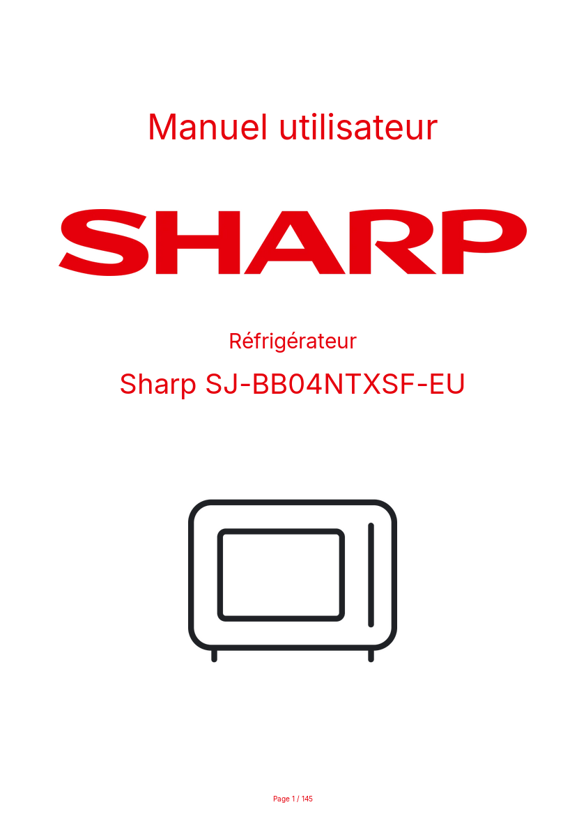 Image de la première page du manuel de l'appareil SJ-BB04NTXSF-EU
