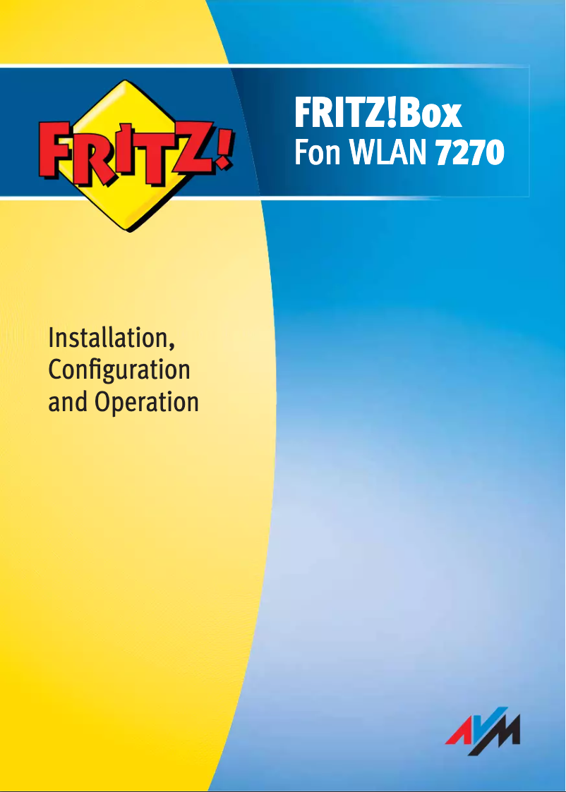 Page 1 de la notice Mode d'emploi AVM Fritz!Box 7270