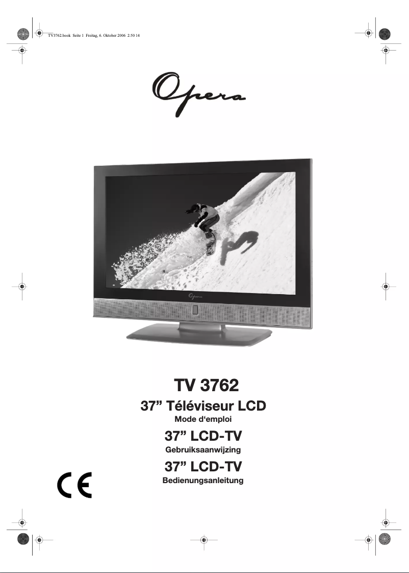 Page n°1 - Manuel utilisateur Opera LCD3762