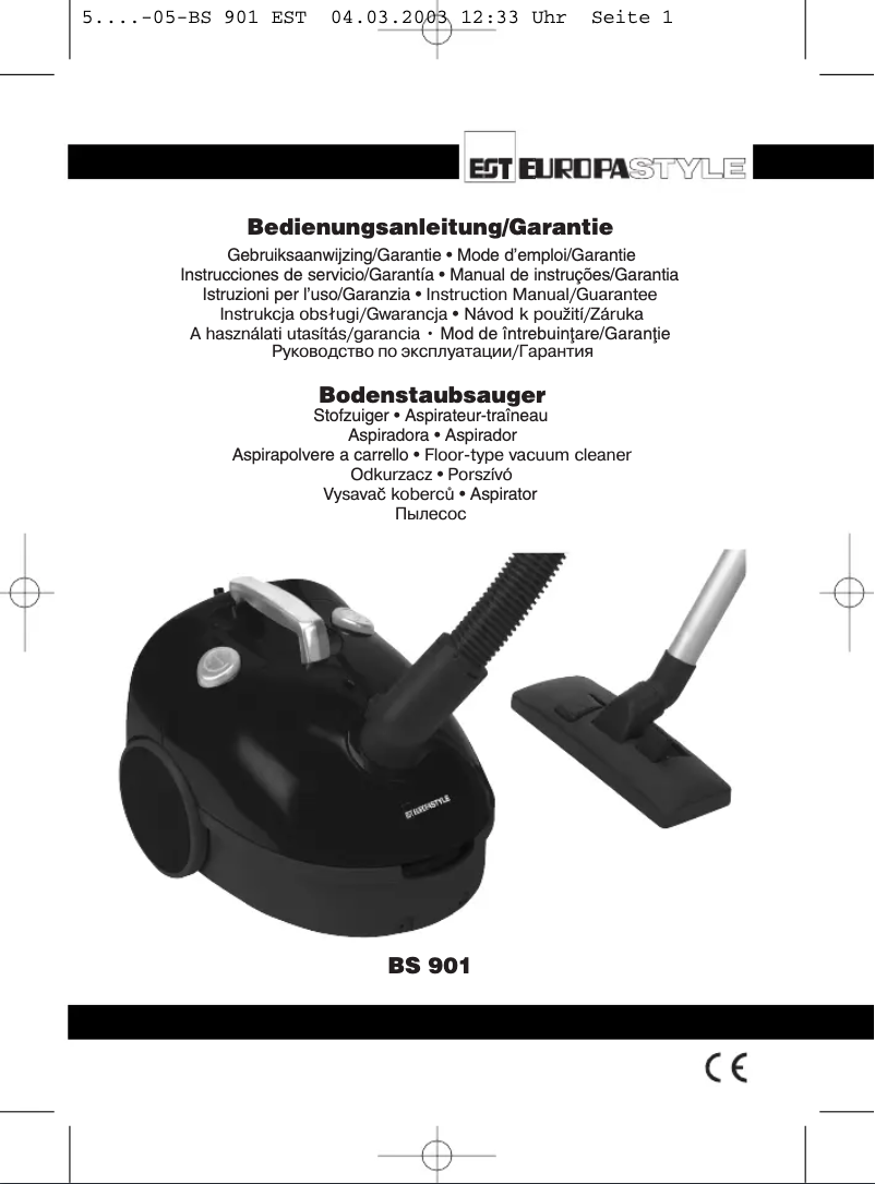 Page 1 de la notice Manuel utilisateur Clatronic BS 901