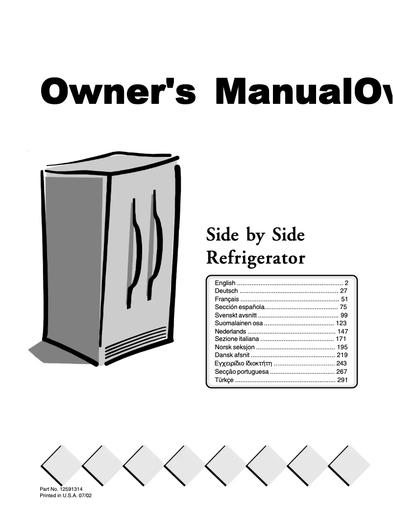 Image de la première page du manuel de l'appareil XRSS264BW