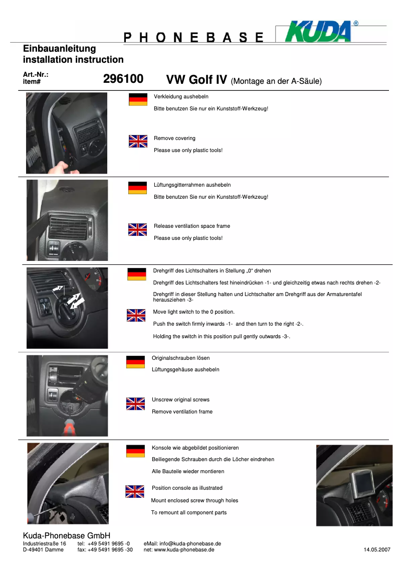 Page 1 de la notice Manuel utilisateur Kuda 296105