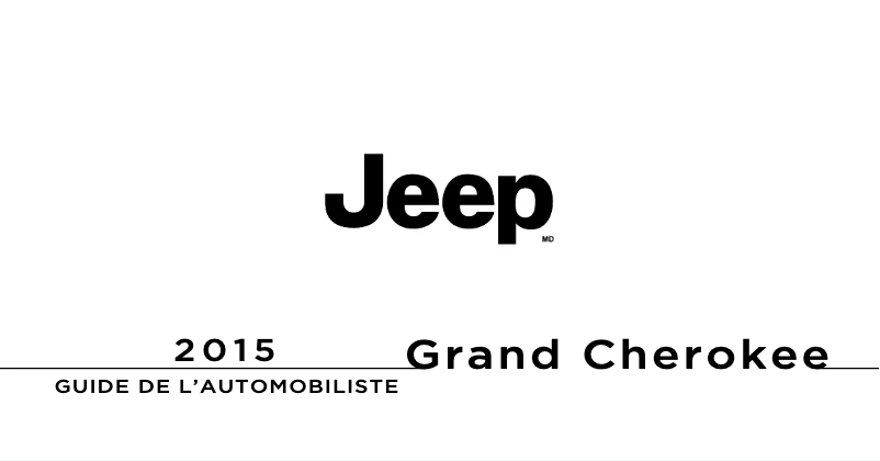 Page 1 de la notice Manuel utilisateur Jeep Grand Cherokee (2015)