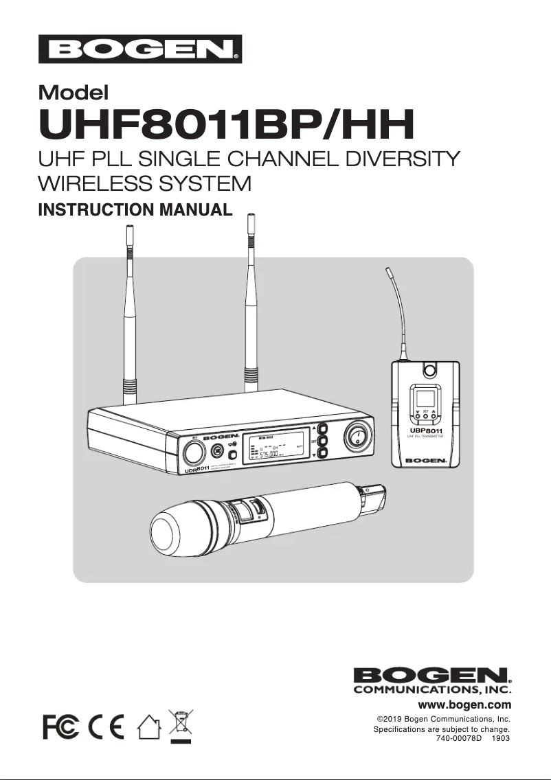 Page n°1 - Manuel utilisateur Bogen UHF8011BP