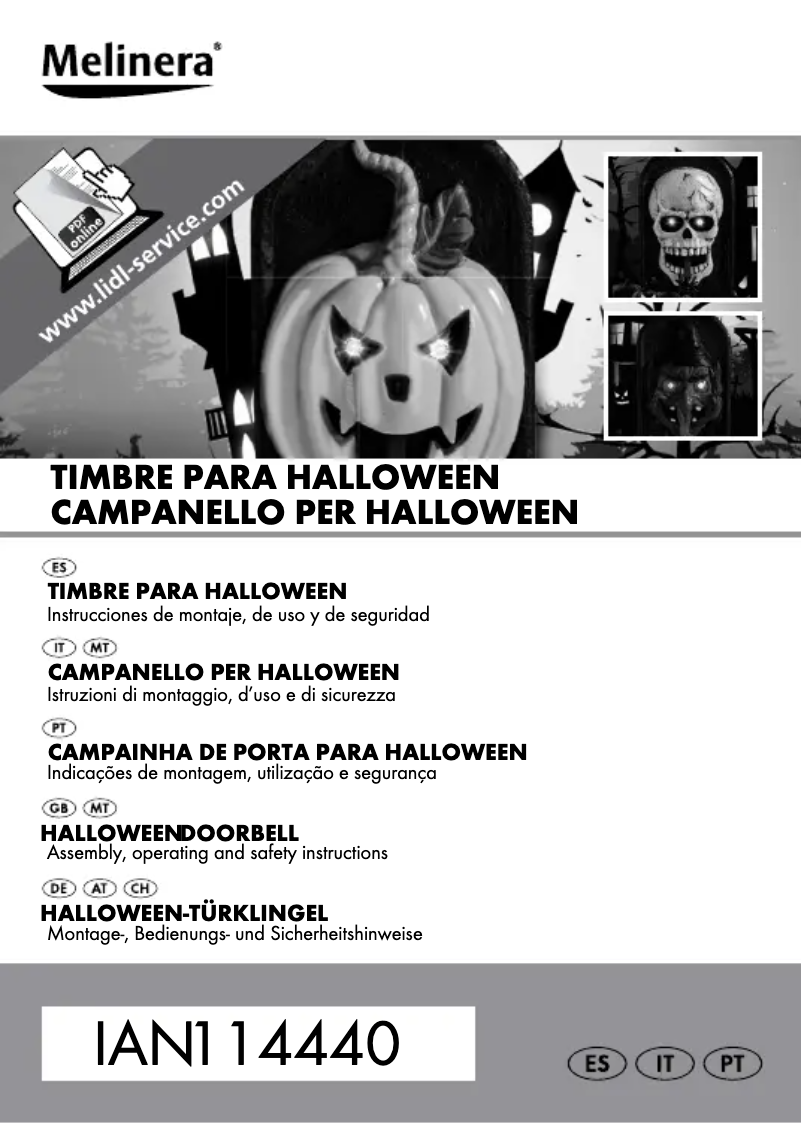 Page 1 de la notice Manuel utilisateur Melinera 101074-14-01