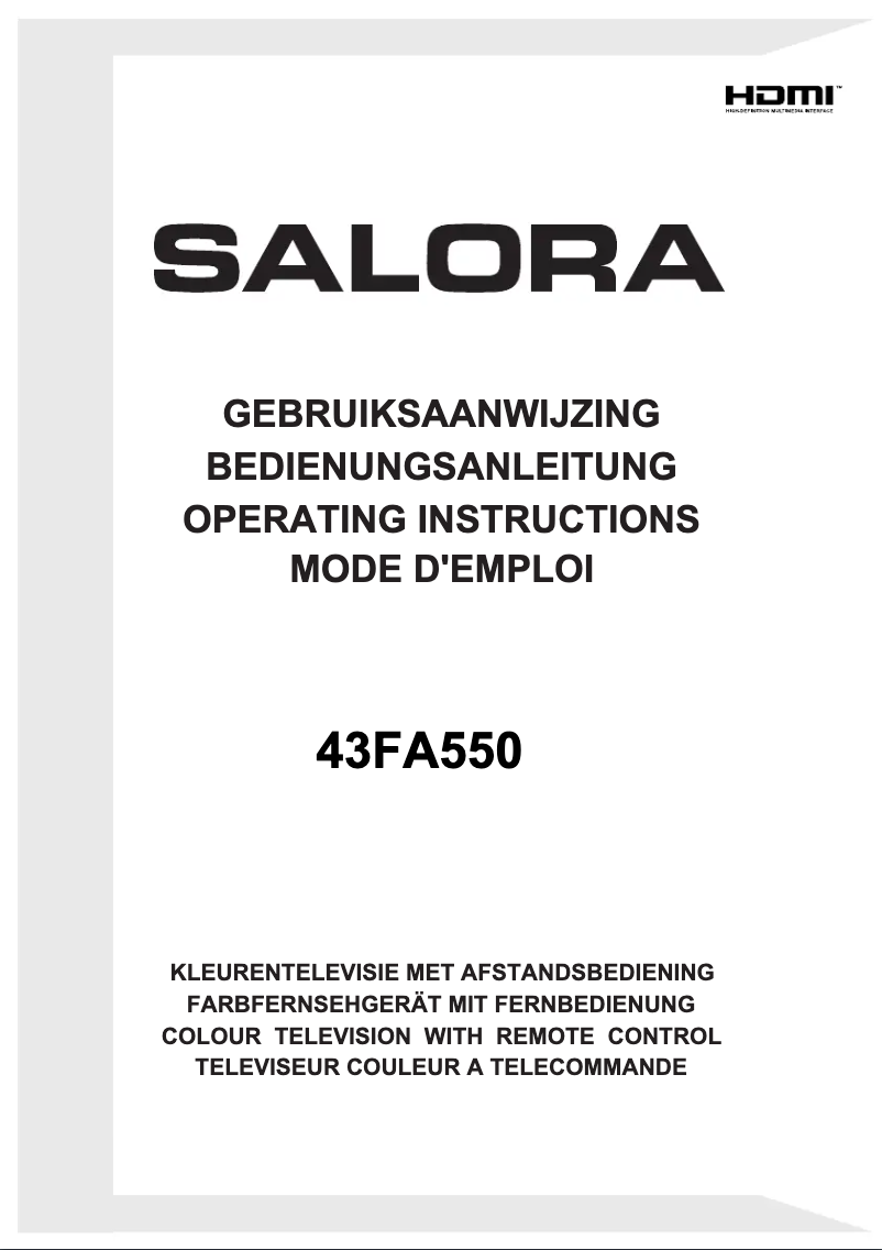 Page 1 of the manual User Manual Salora 43FA550