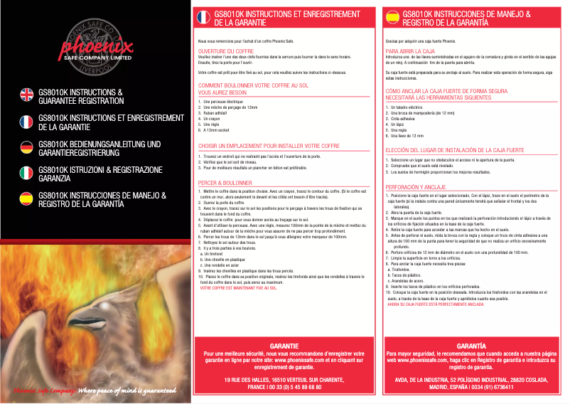 Page 1 de la notice Manuel utilisateur Phoenix Tucana GS8012K