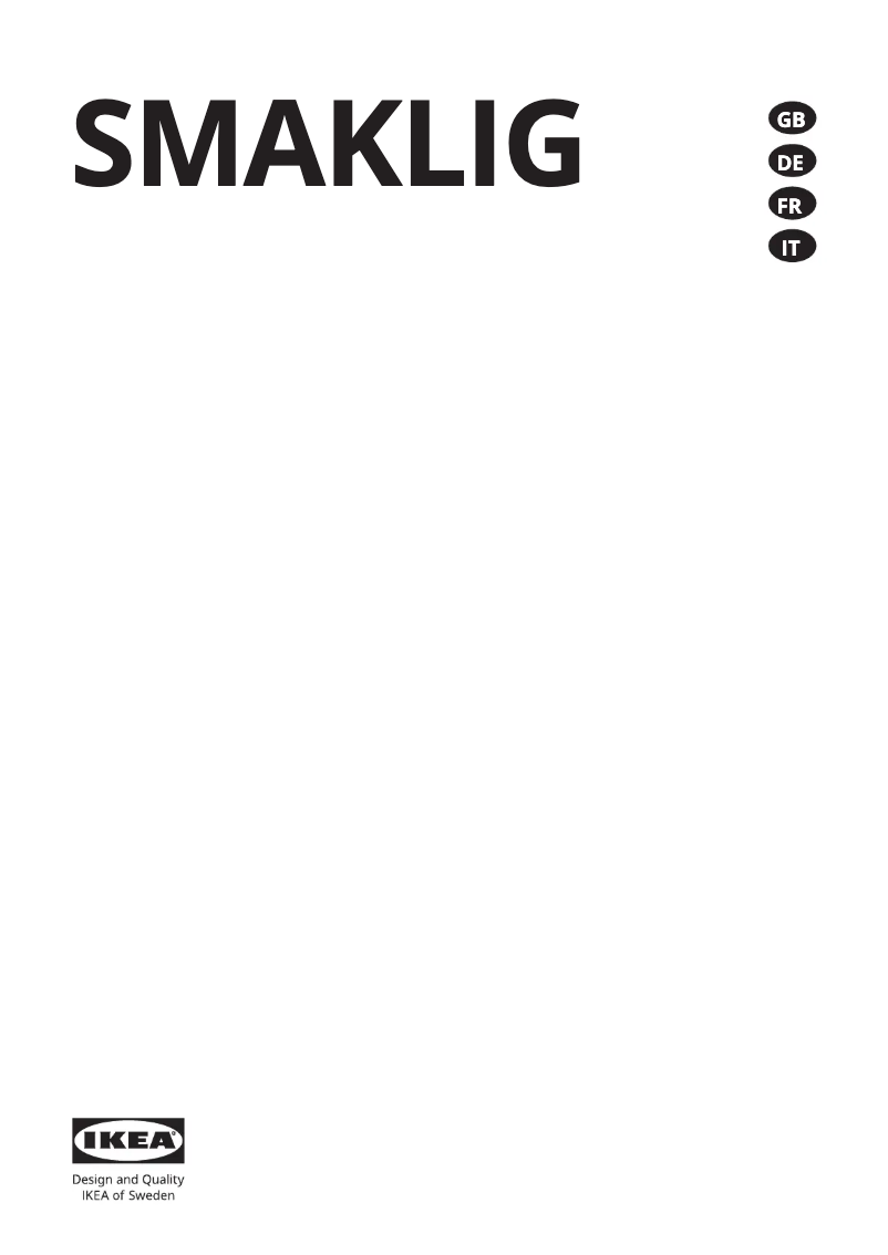 Image de la première page du manuel de l'appareil SMAKLIG 504.678.83