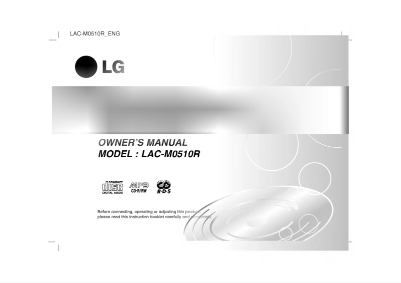 Image de la première page du manuel de l'appareil LAC-M0510RP