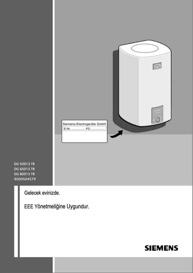 Image de la première page du manuel de l'appareil DG50013TR