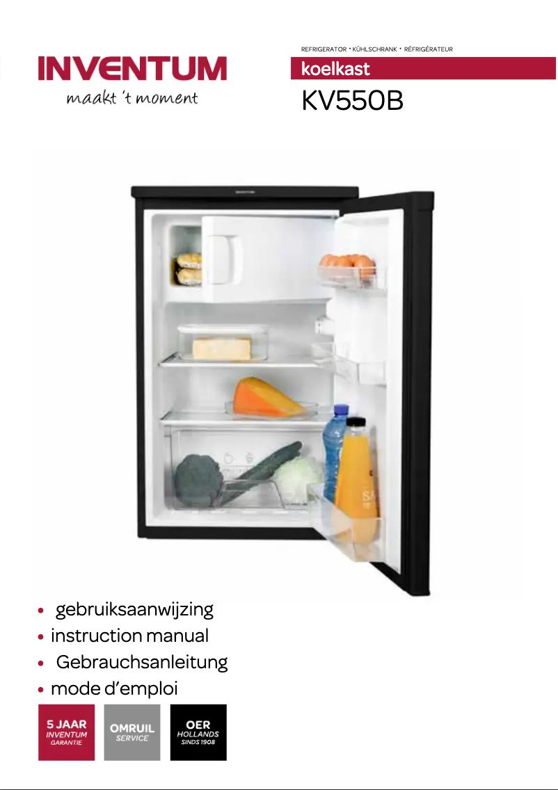 Page 1 de la notice Manuel utilisateur Inventum KV550B