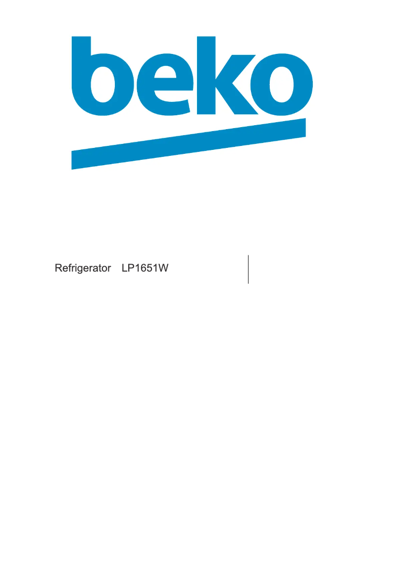 Page 1 de la notice Manuel utilisateur Beko LP1651W