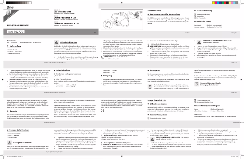 Page 1 de la notice Manuel utilisateur Crivit 103779-14