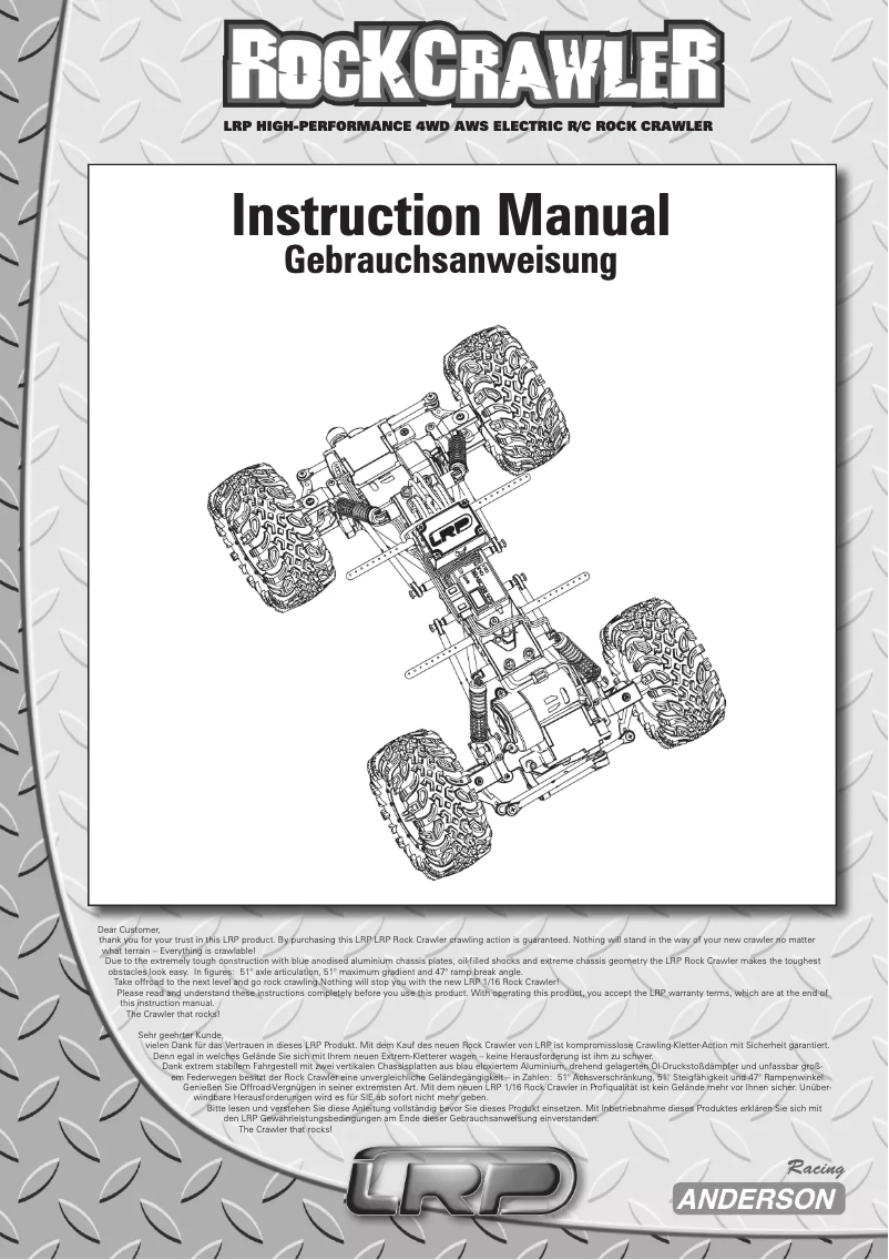 Page n°1 - Manuel utilisateur LRP Rock Crawler RTR