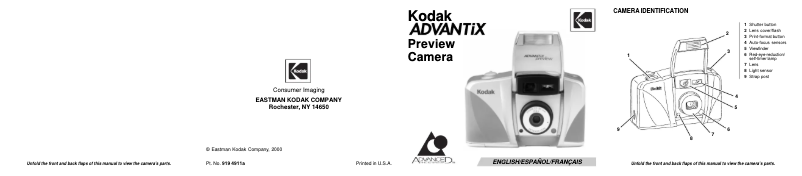 Image de la première page du manuel de l'appareil Advantix Preview