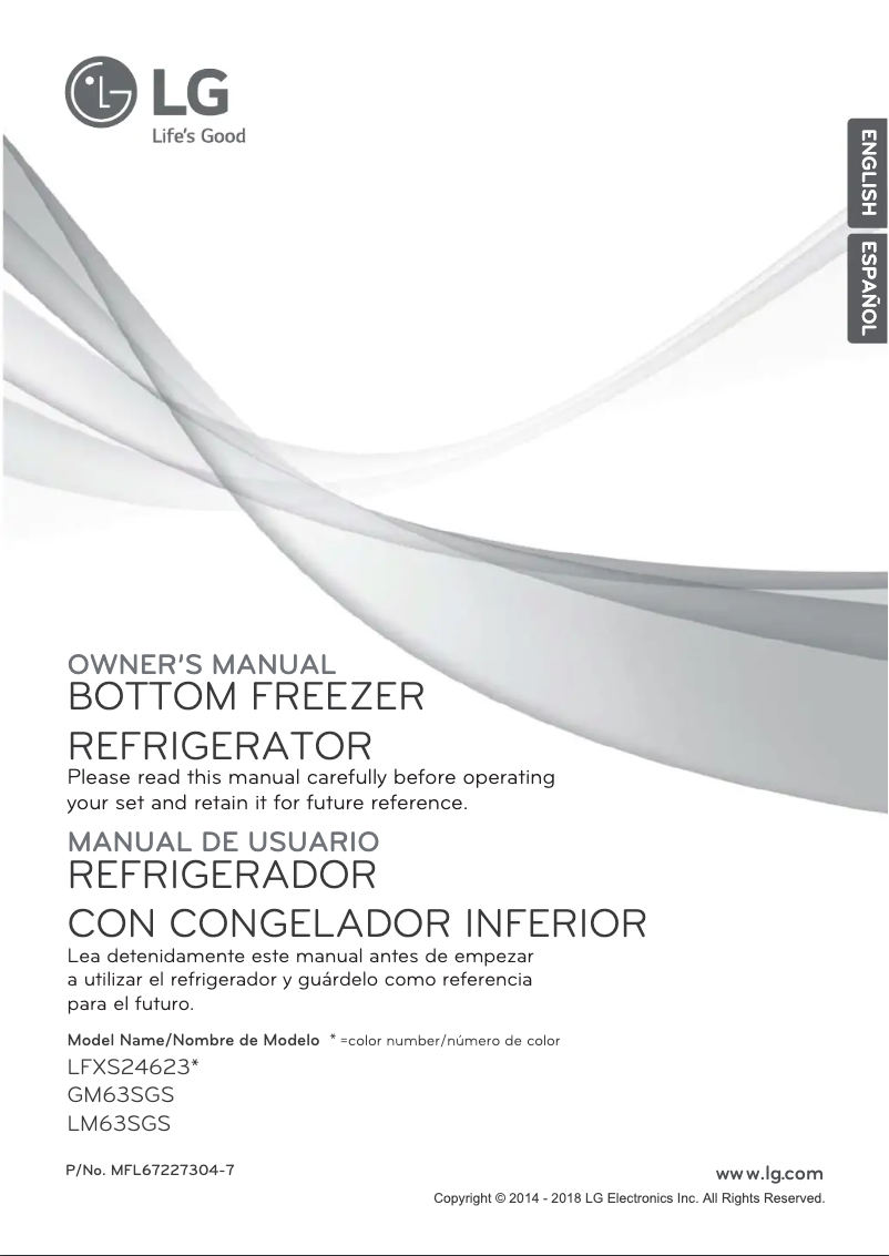 Página 1 del manual Manual de usuario LG LFXS24623B