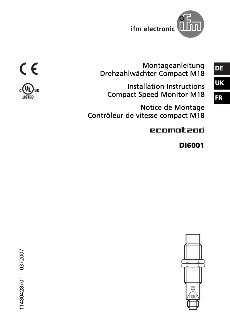 Image de la première page du manuel de l'appareil DI6001
